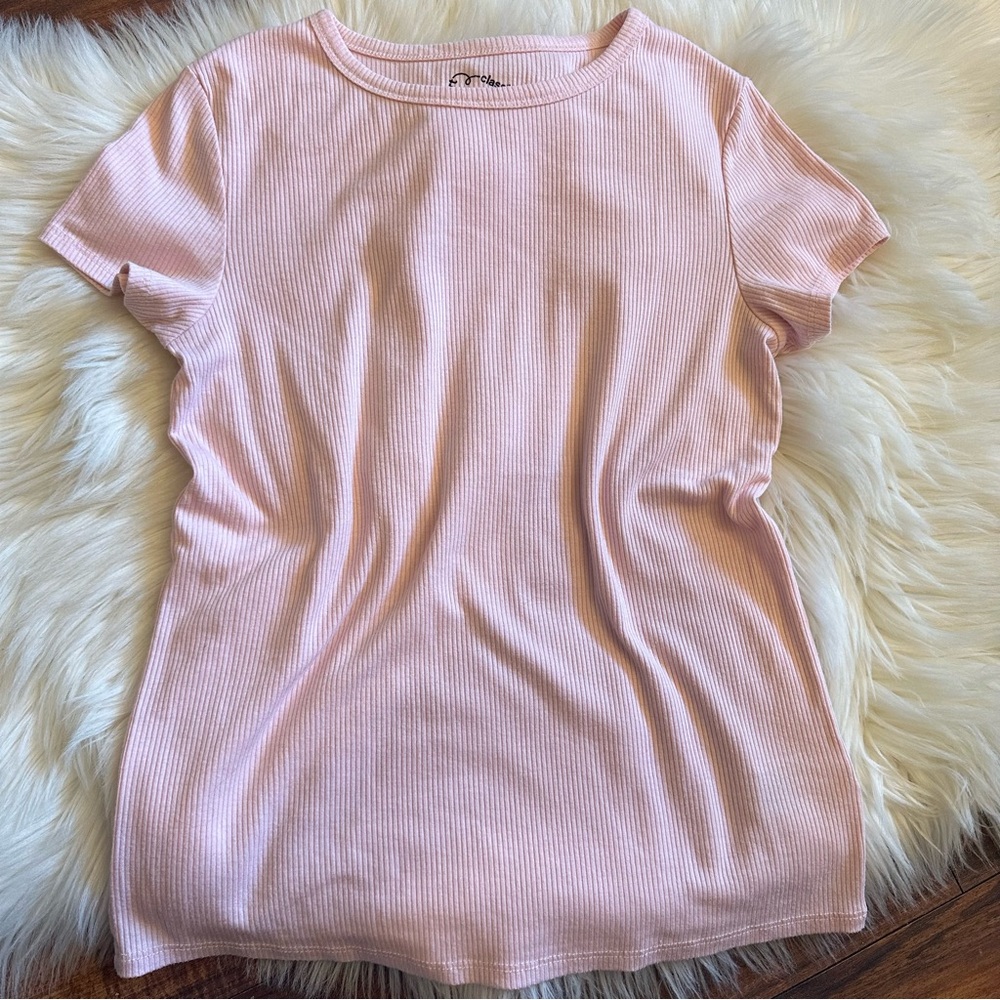🆕 Art Class Light Pink Ribbed Short Sleeve Top
